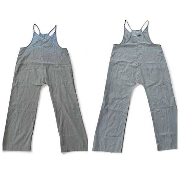 Pants - Loose Fit TikTok Overall Romper Gray With Zipper Pocket in Back Size Large